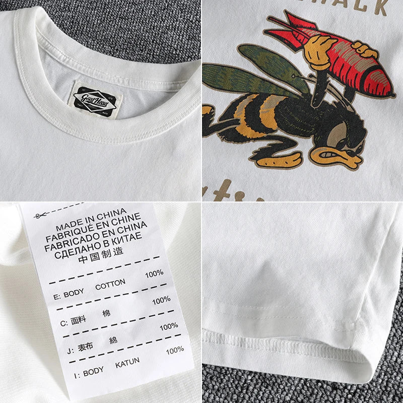 Retro Short-Sleeved Printed T-Shirt