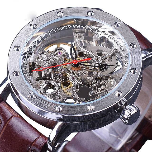 Unique Transparent Machine Automatic Style Men Wristwatches