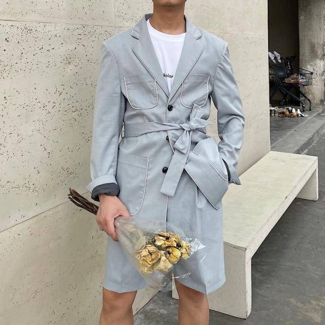 Costume Homme 2 Pièces Décoré Echarpes Solides