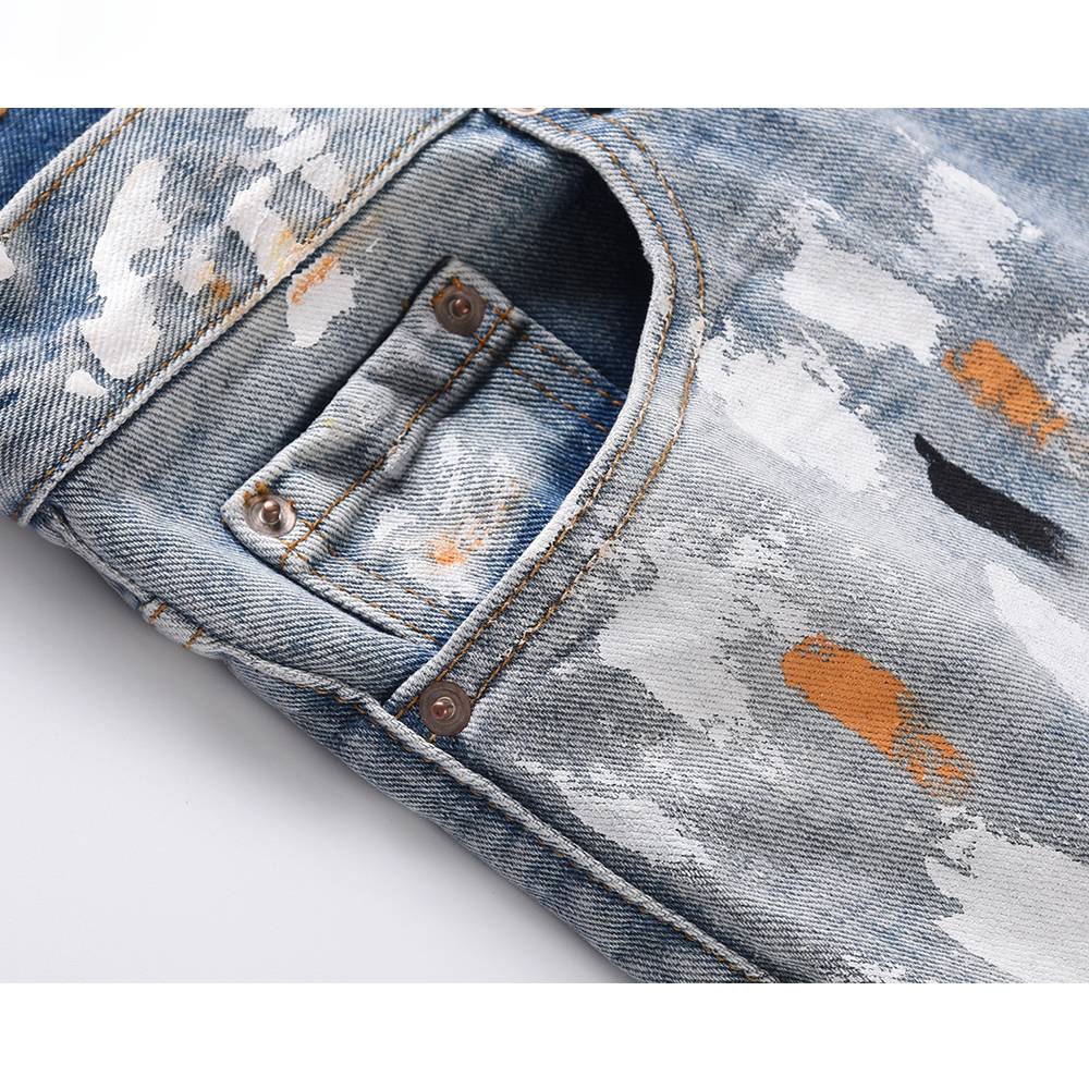 Hand Painted Denim Street Jeans