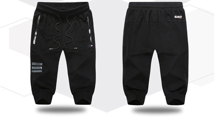 Stripe Decorated Knee-Length Sporty Shorts