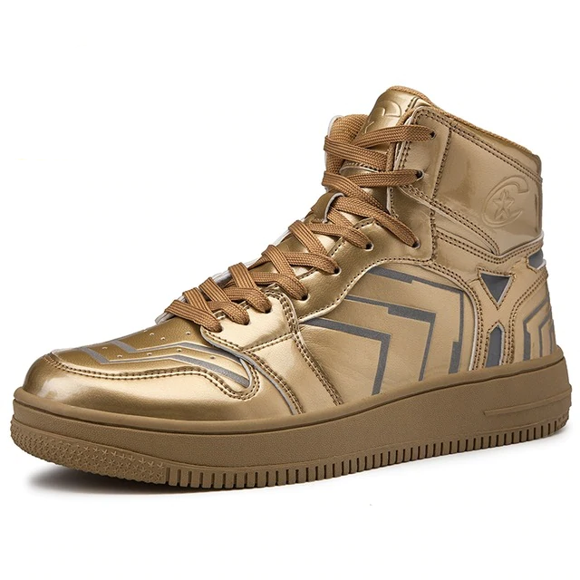 High Top Multicolor Reflective Stripes Men Sneakers