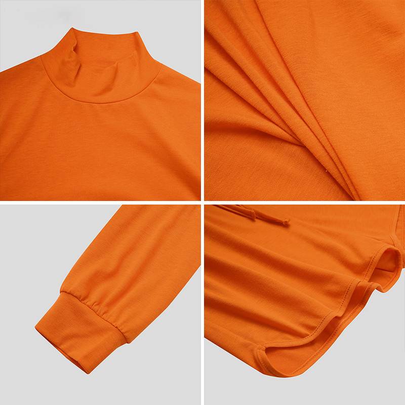 Conjunto de top corto y shorts de cuello alto liso