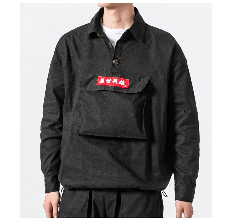 Harajuku Streetwear avec grande poche avant pour homme