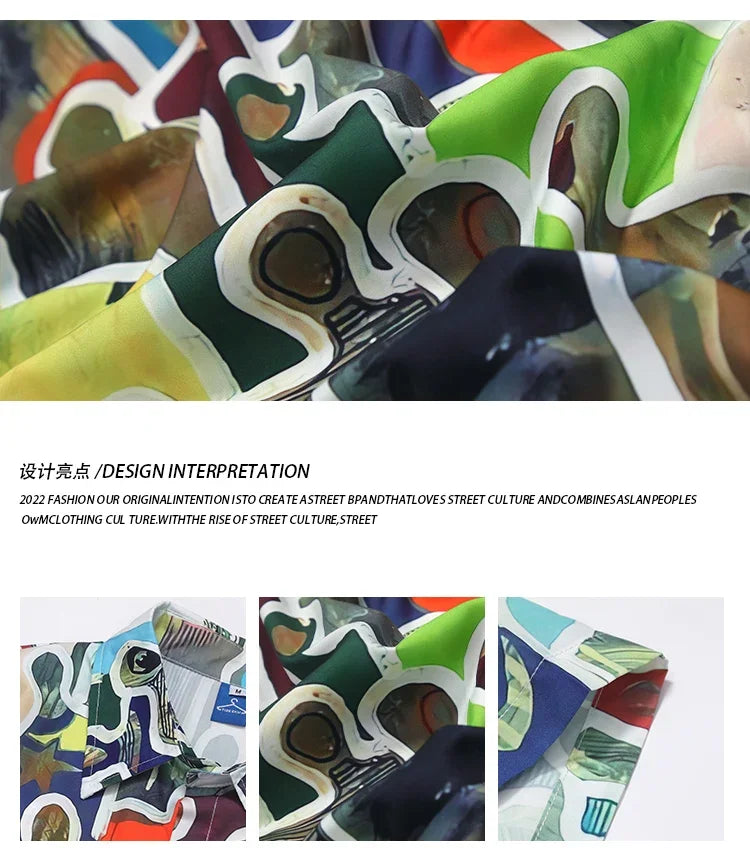 Hawaiian Style Abstract Printed Shirt