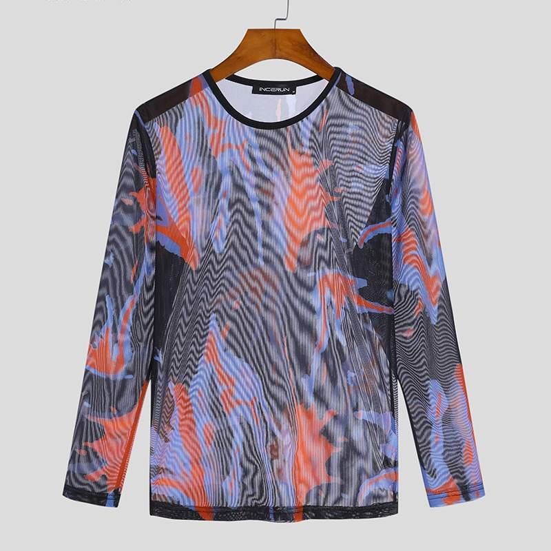 Purple Abstract Sheer T-Shirt