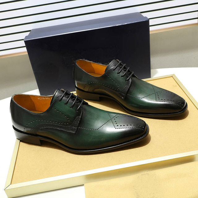 Luxury Formal Simple Modern Toe Brogue Men Derby Shoes