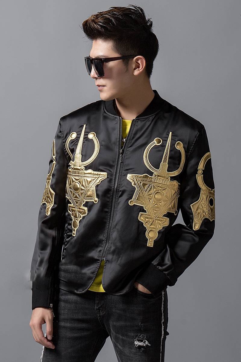 Ornament Patch Men Casual Jacket