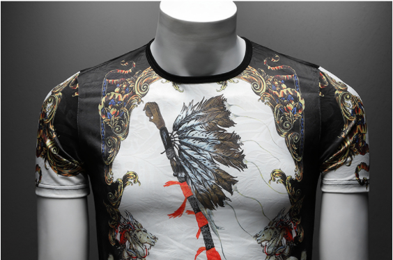 White Classic Print Summer Style Men T-Shirt