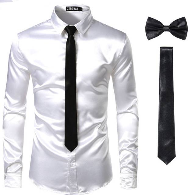 Colorful Solid Color Shirt Tie And Bowtie Sets