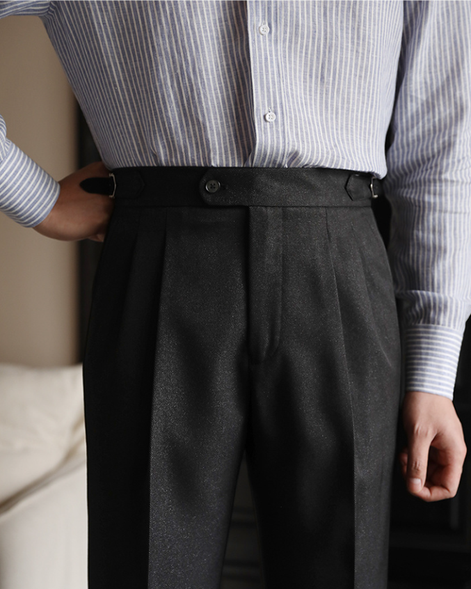 Solid Slim Fit Polyester Trousers