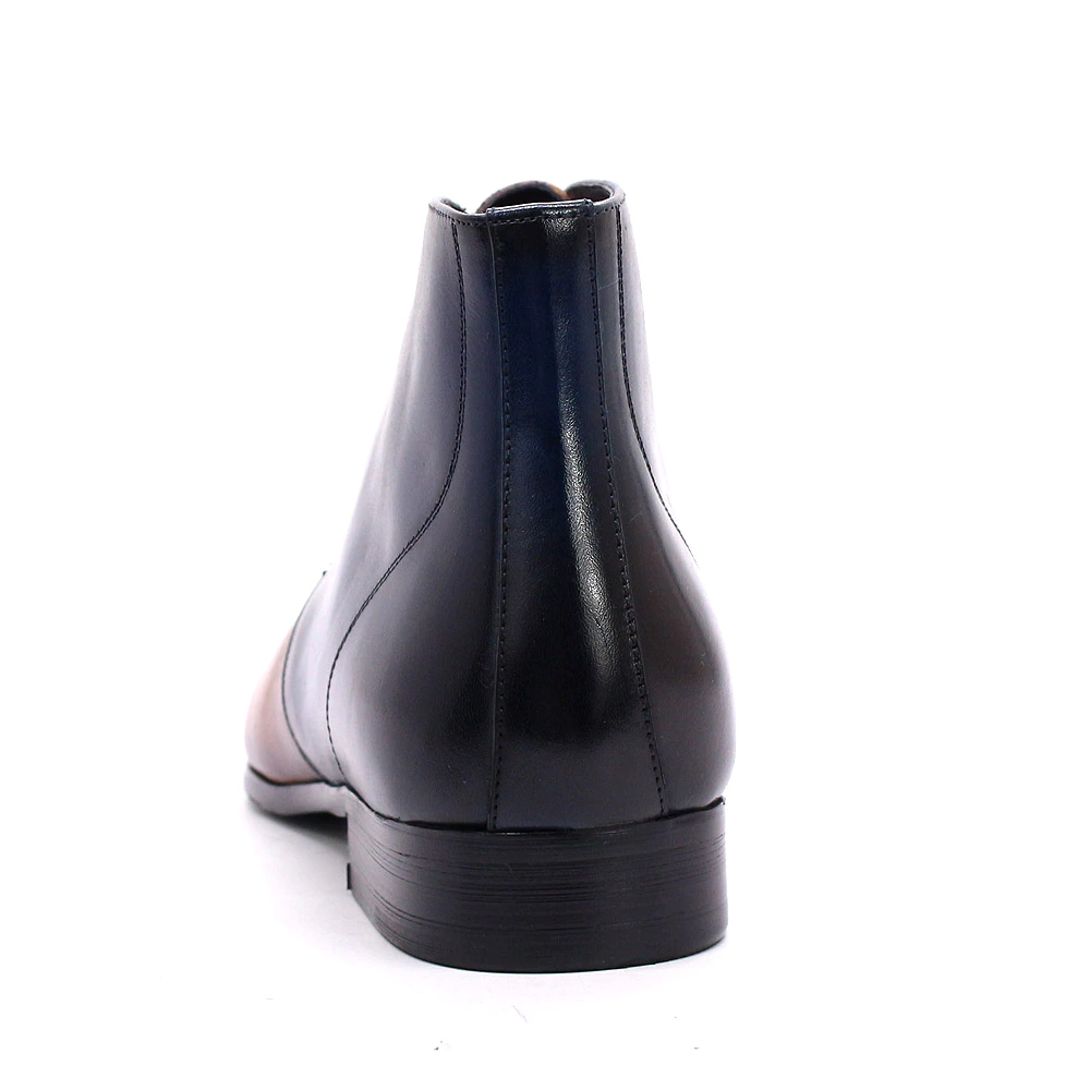 Bottines à lacets en cuir marron bleu dégradé