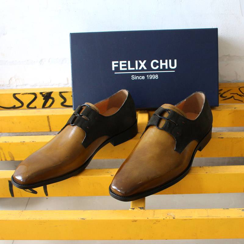 Chaussures Oxford en daim véritable faites à la main de couleur olive