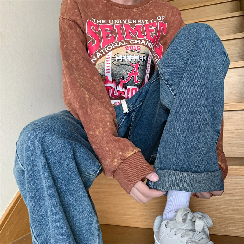 Broken Solid Elastic Waist Jeans