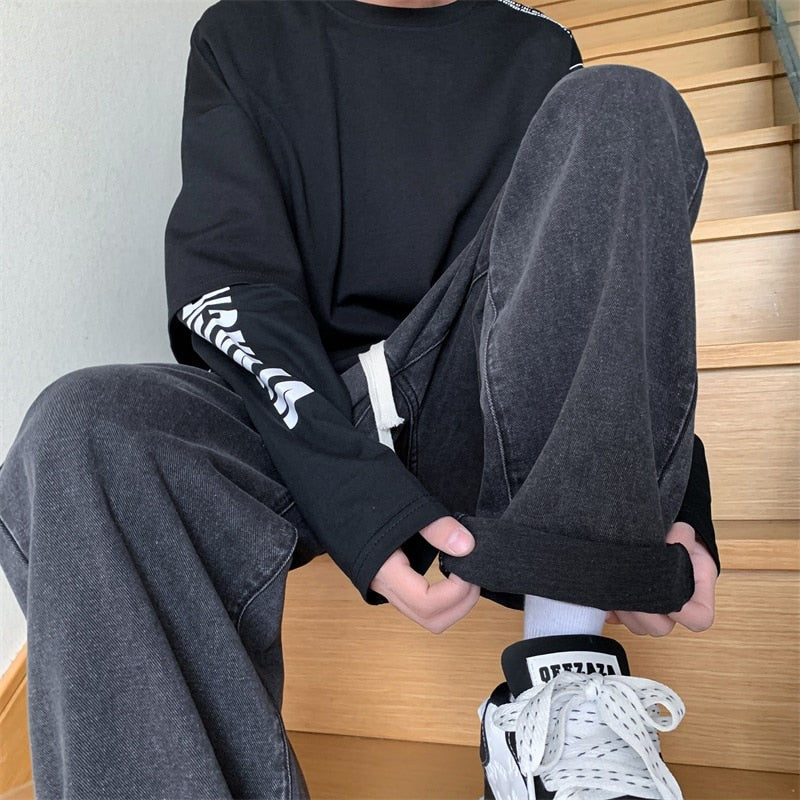 Broken Solid Elastic Waist Jeans