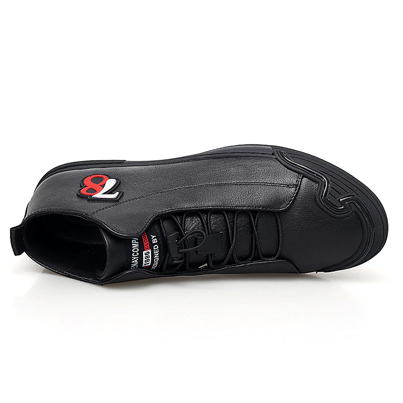 Hommes Noir Gris Chaussures Hommes Cuir Véritable