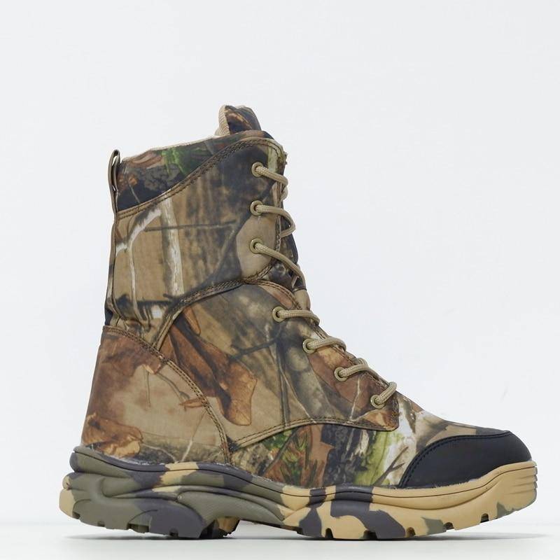 Bottes de randonnée et d'escalade camouflage à imprimé feuilles