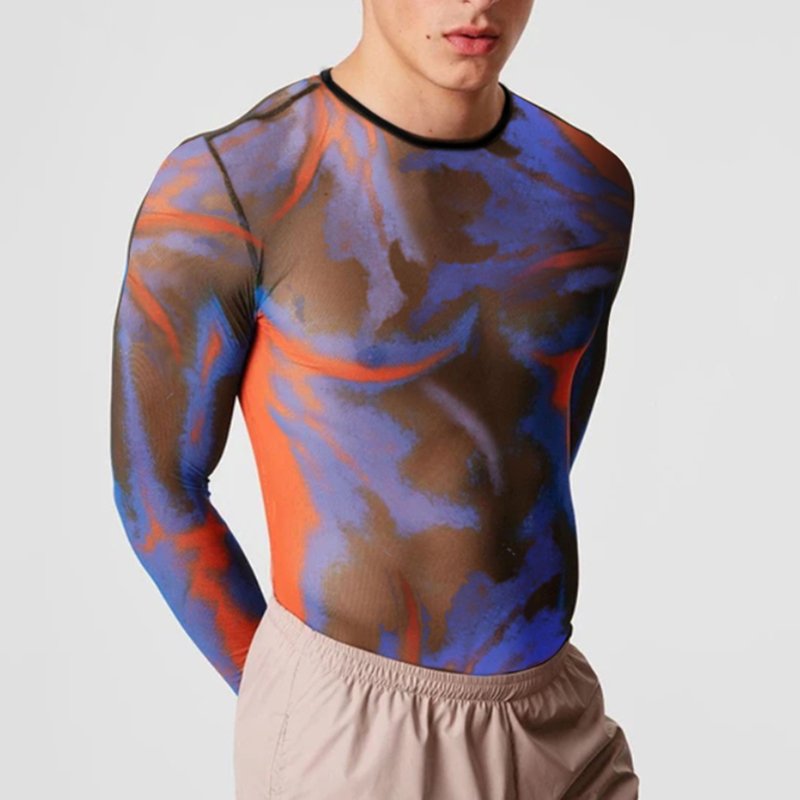 T-shirt mauve abstrait transparent