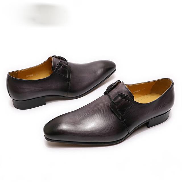 Solid Luxury Leather Hand Polishing Casual Men Shoes