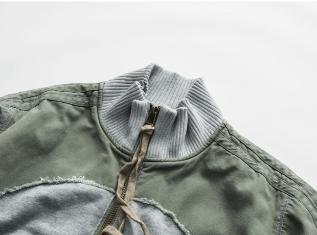 Washed Ripped Denim Patchwork Jacket