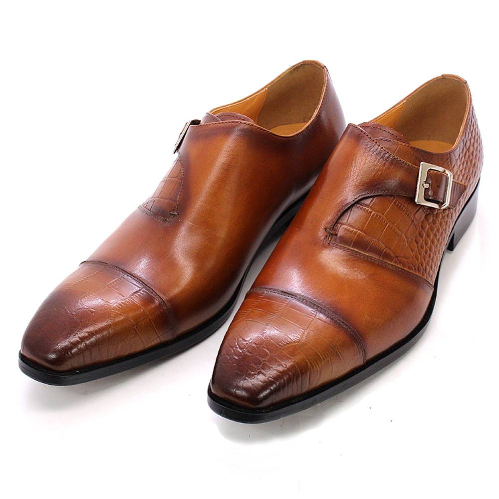 Mocassins en cuir à une bride à motif serpent