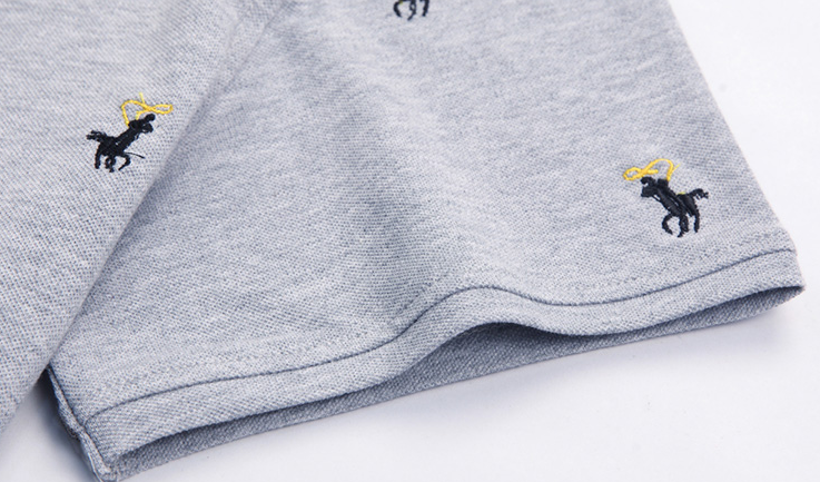 Cowboy Embroidery Pattern Decorated Polo Shirt