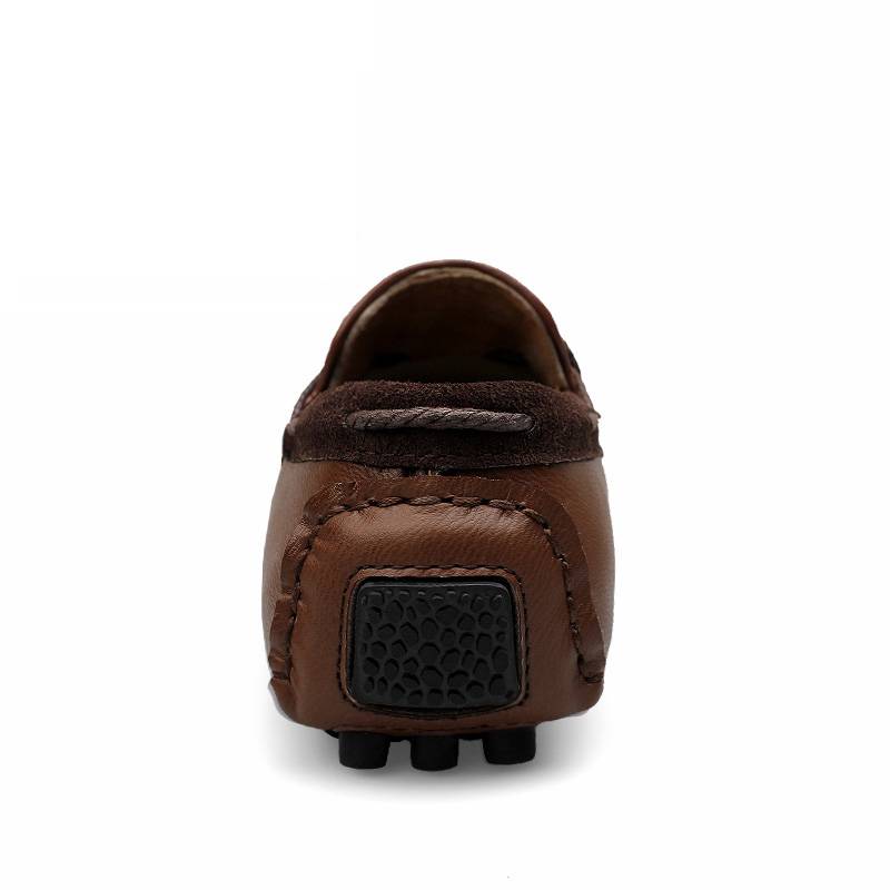 Zapatos náuticos para hombre de estilo plano informal con cuerda de lazo de cuero tejido