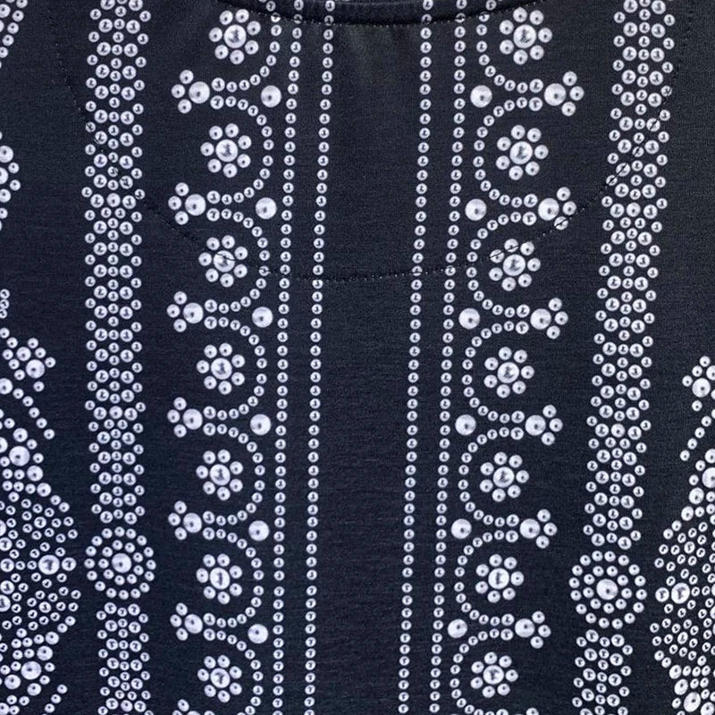 Geometric Dots Printed O-Neck T-Shirt