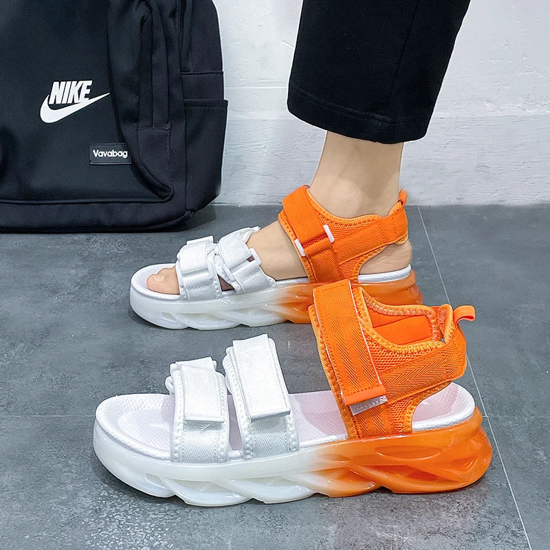Casual Gradient Color Rubber Sandals