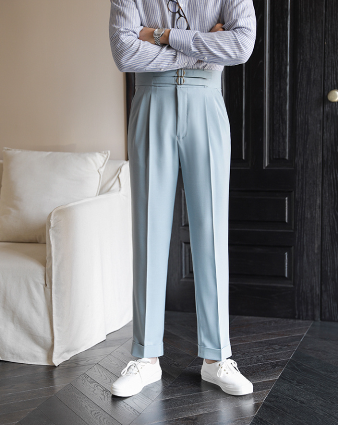 Solid High-Quality Metal Buckle Trousers