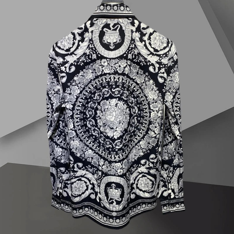 Vintage Black White Long Sleeve Shirt