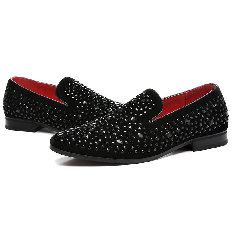 Elegant Rheinstone Suede Men Shoes