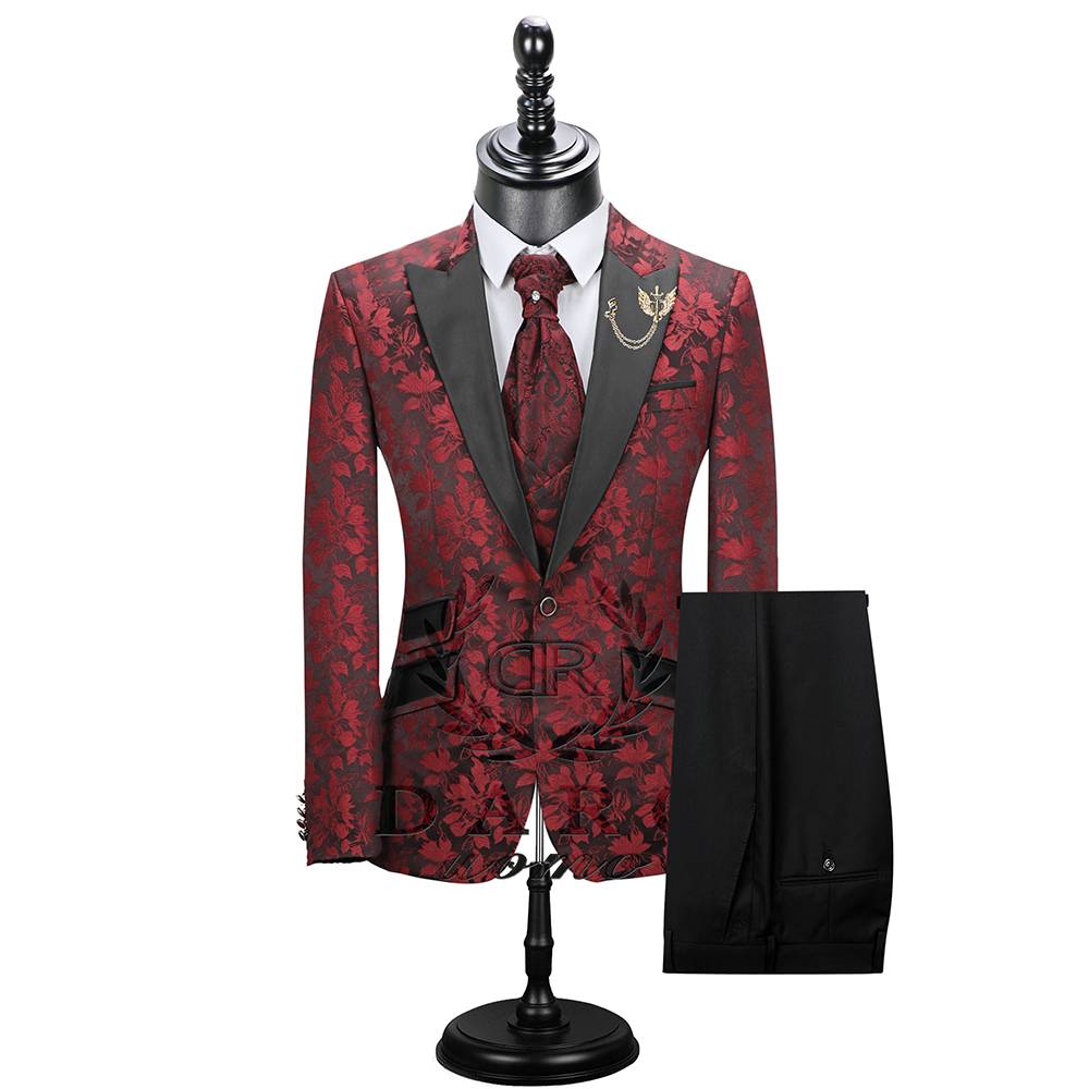 Floral Classic Slim Fit robe de bal hommes costume