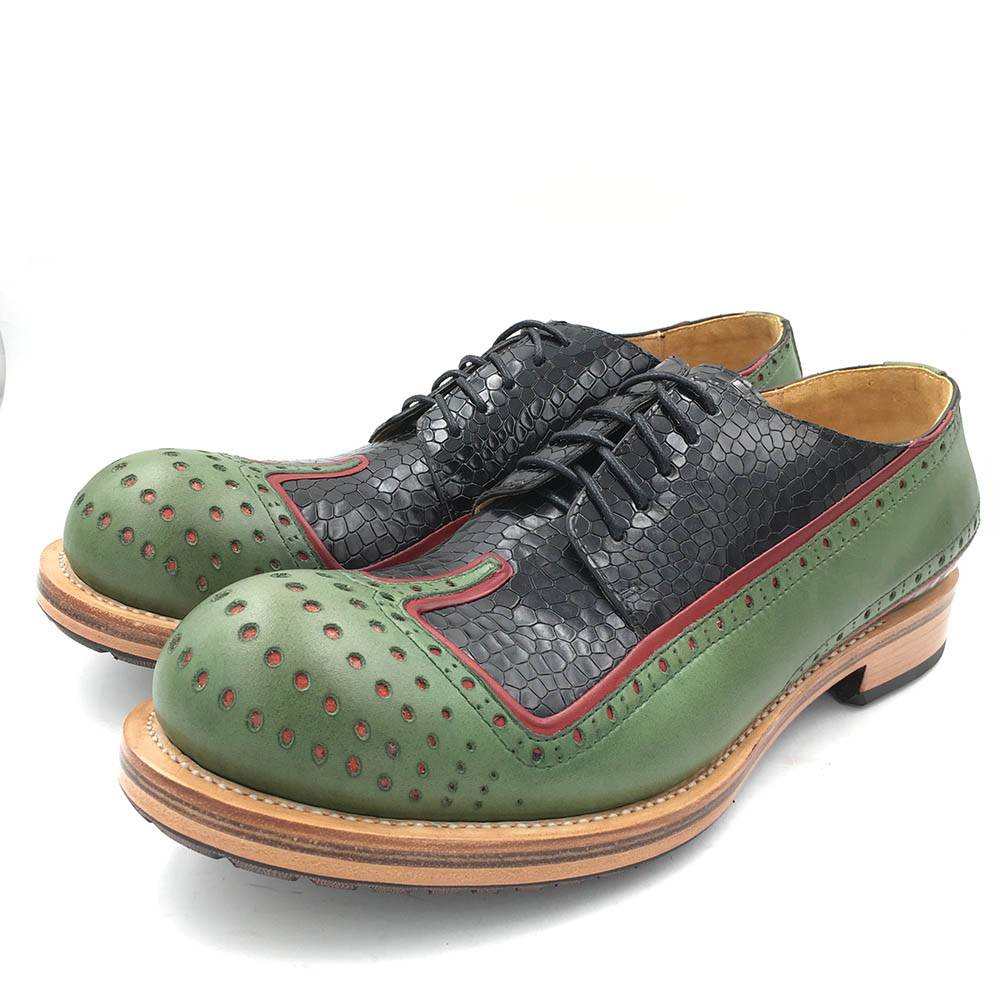 Unique Design Thick Round Toe Casual Men Leather Shoes