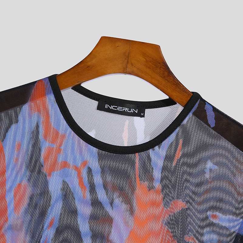 Purple Abstract Sheer T-Shirt