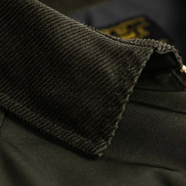 Veste à col intérieur en velours côtelé doux