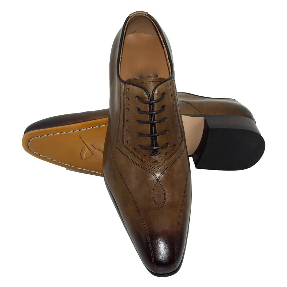 Lux Classic Khaki Coffee Color Oxford Style Hombres Zapatos formales