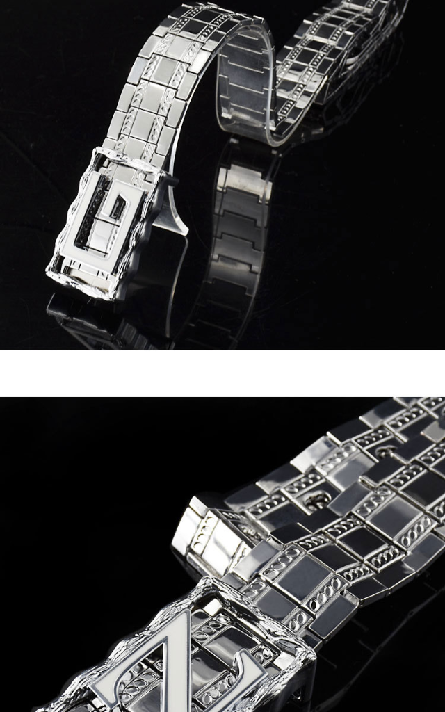 Mirror Finish Stainless Steel Carved Buckle Men Belt