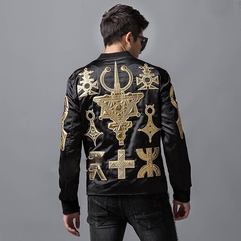 Ornament Patch Men Casual Jacket