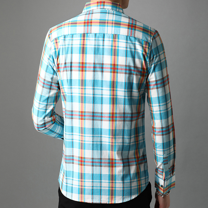 Bright Multi-Color Plaid Patterned Shirt