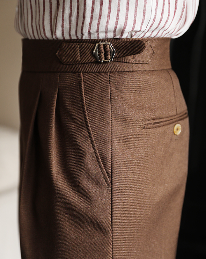 Solid Slim Fit Polyester Trousers