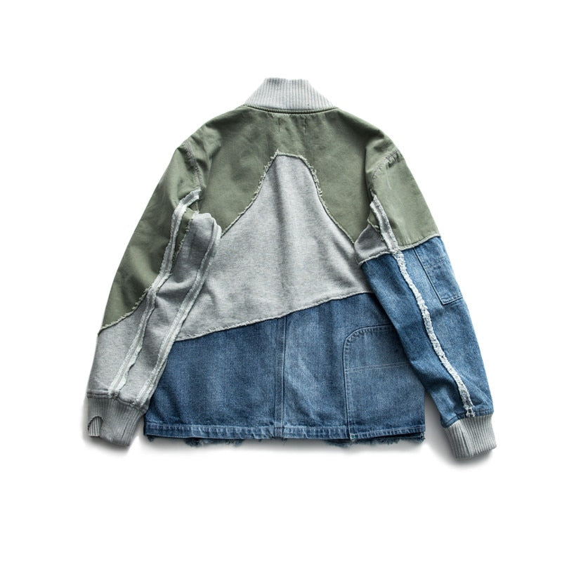 Ripped Denim Patchwork Jacket