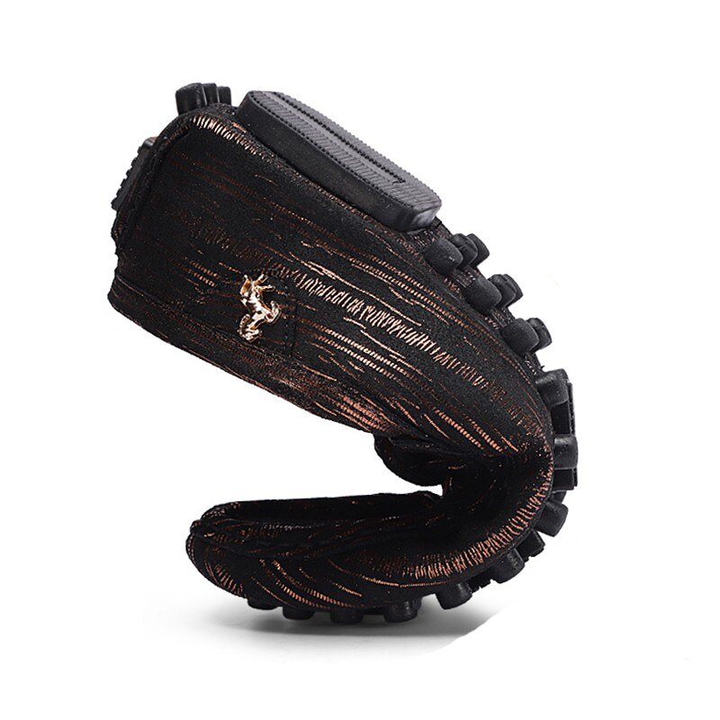 Genuine Leather Striped Mocassins