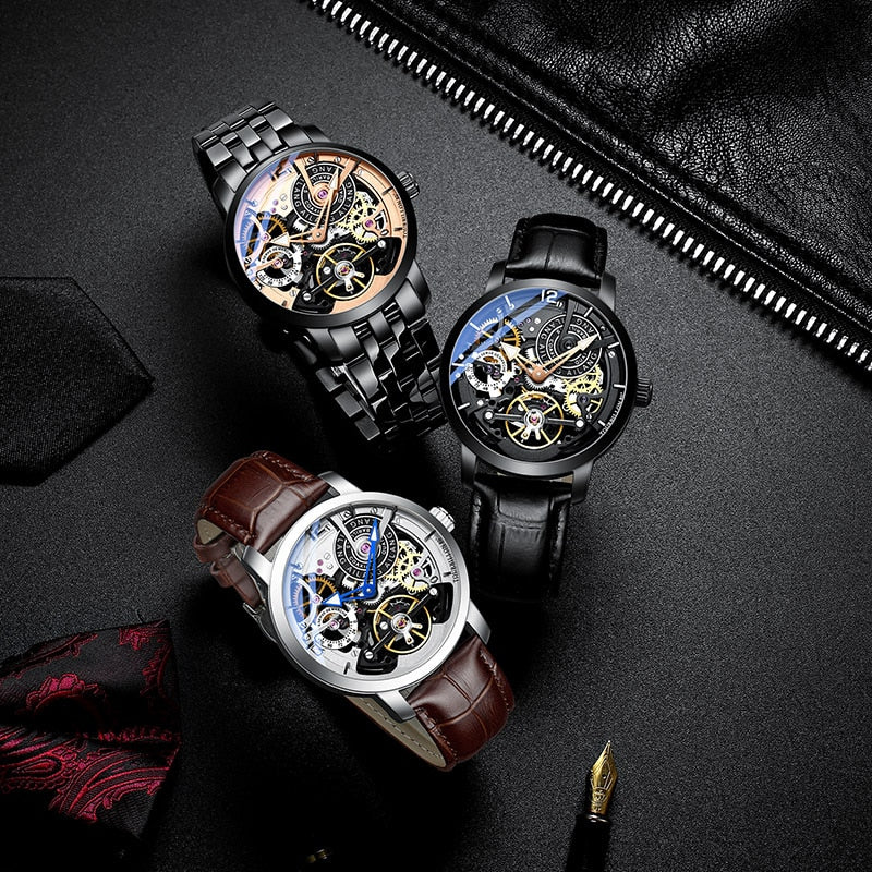 Original Skeleton Design Automatic Tourbillon Men Watches