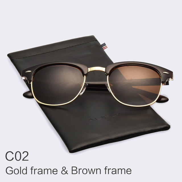 Unisex Classic Half Metal Polarized Sunglasses - FanFreakz