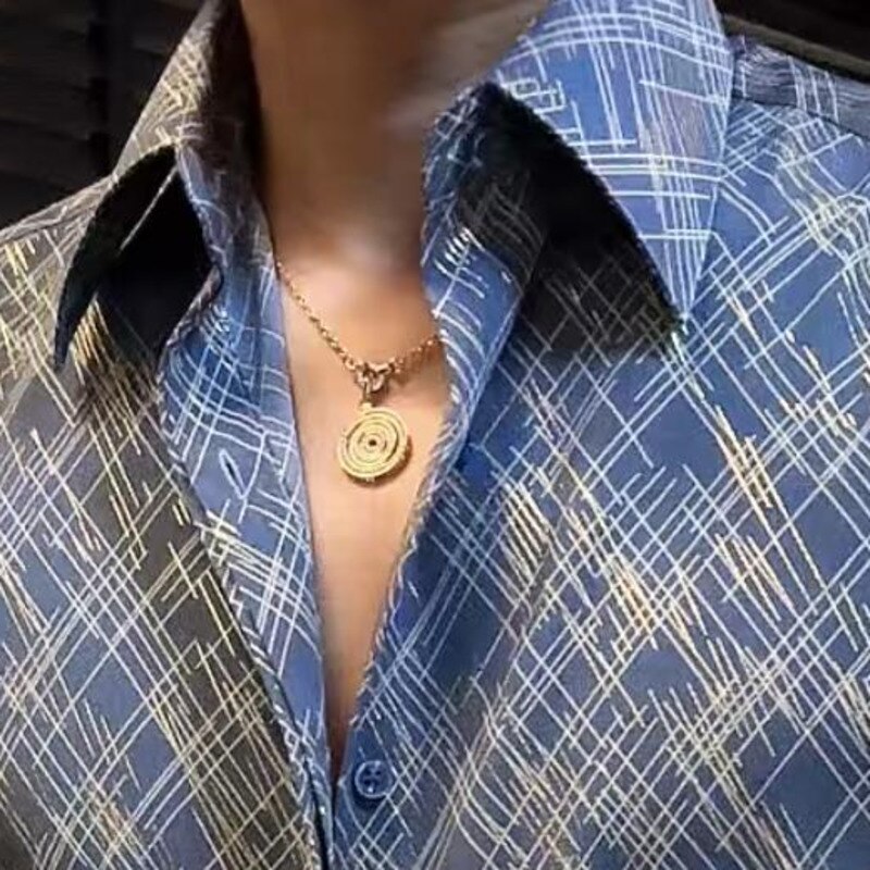 Abstract Contrast Long Sleeve Shirt