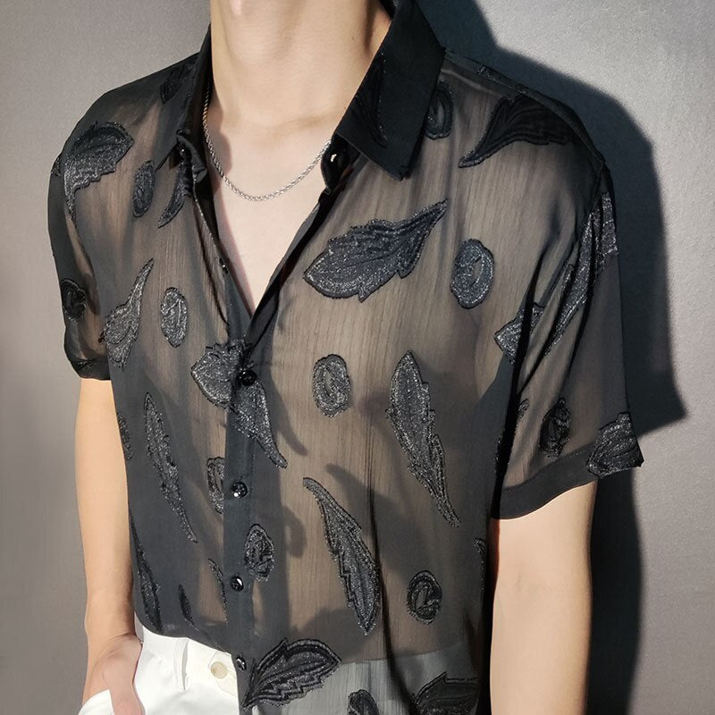 Abstract Art Flowers Transparent Shirt