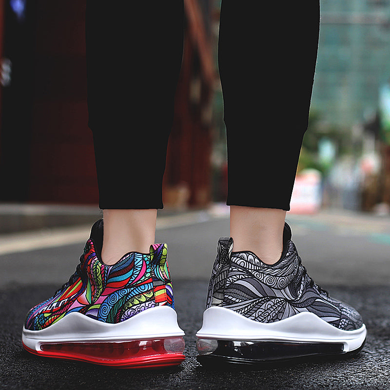 Sneaker pour hommes à motif coloré à lacets avec coussin d'air sport