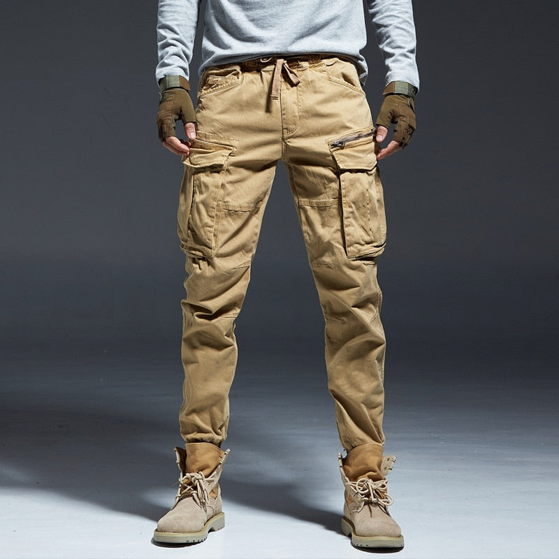 Pantalon en coton uni longueur cheville