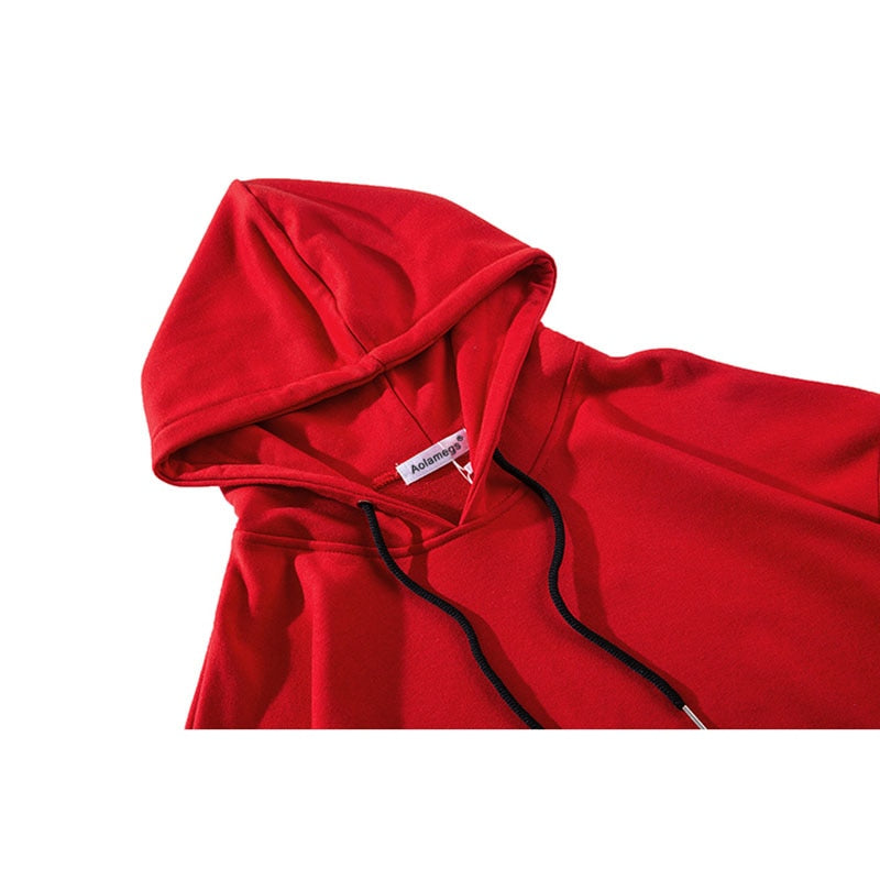 Casual Hoodies Fake Double Pieces Multi Ribbons Men Sweatshirts